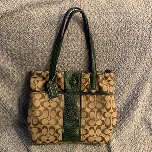 Coach bag purse dark green